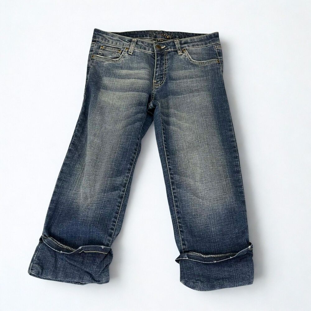 Vintage G-Unit Jeans Women 7 Capri Cropped Mid Rise Stretch Embroidered Y2K